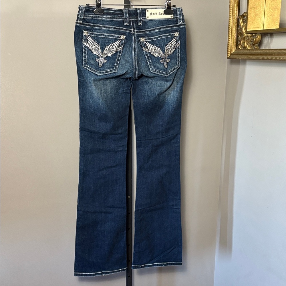 Rock Revival Lucille Boot Size 28 Dark Denim Jeans - Picture 2 of 5